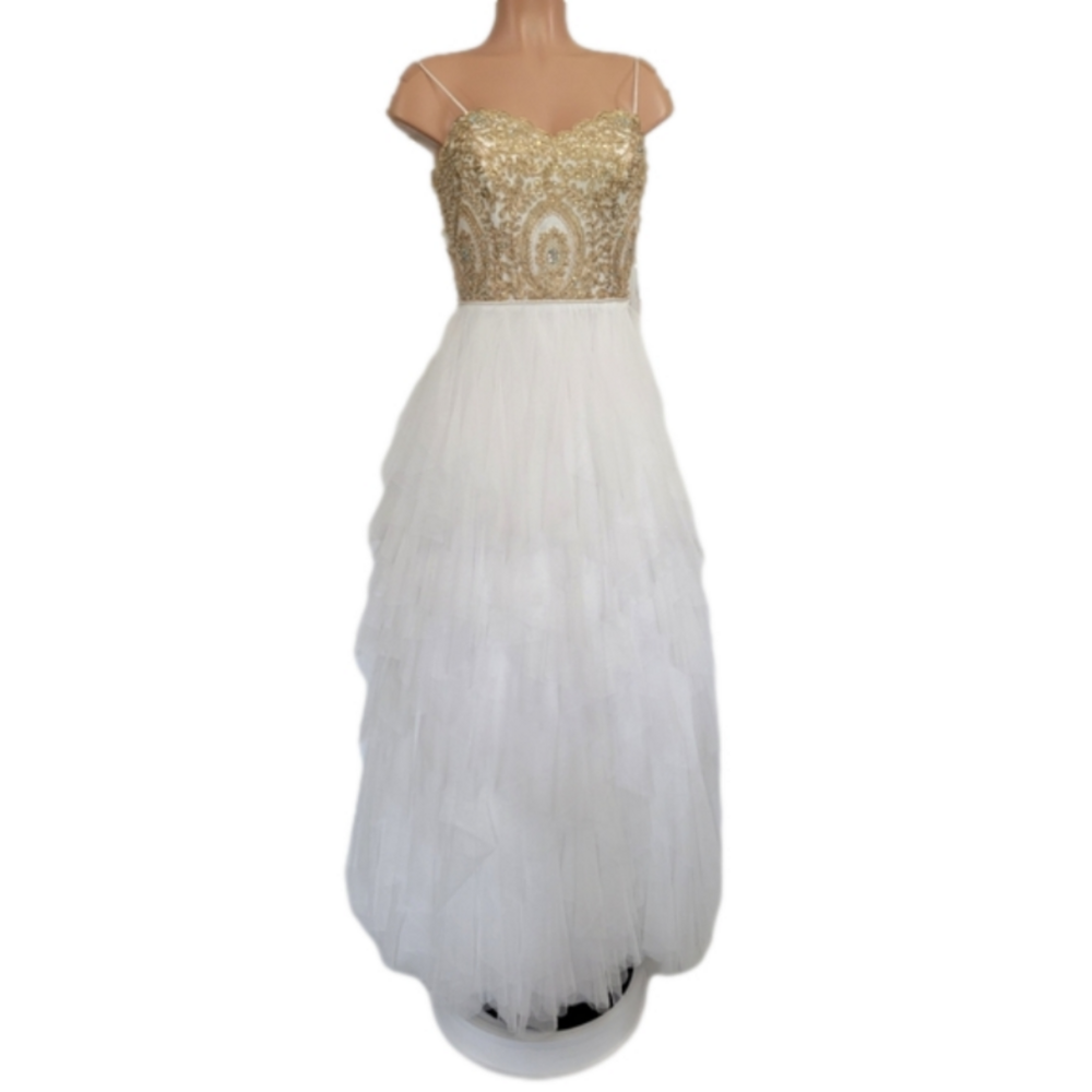 Say Yes To The Prom Juniors Embellished Strapless Gown Size 9 - Picture 4 of 12